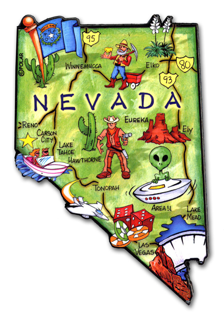 Nevada Artwood State Magnet Souvenir by Classic Magnets