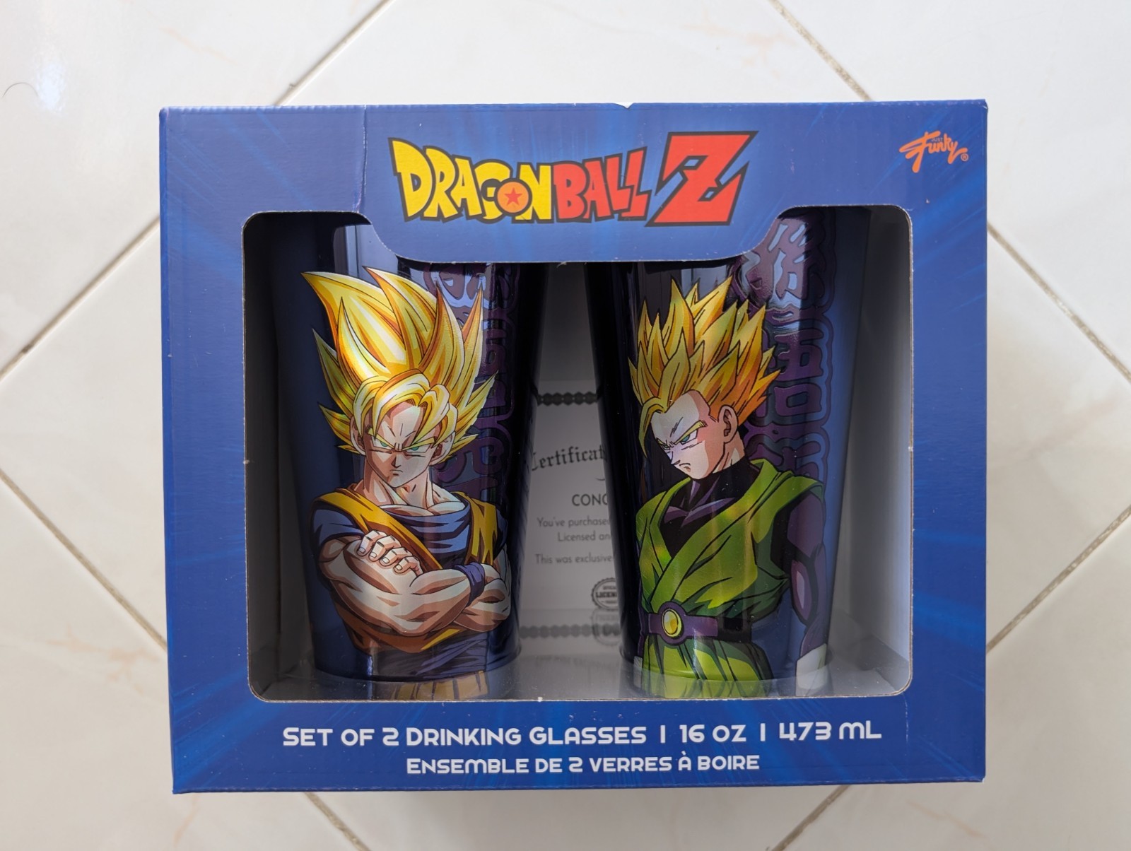 Dragon Ball Z Super Saiyan Goku & Gohan 16oz Drinking Glasses Set of 2 – NEW