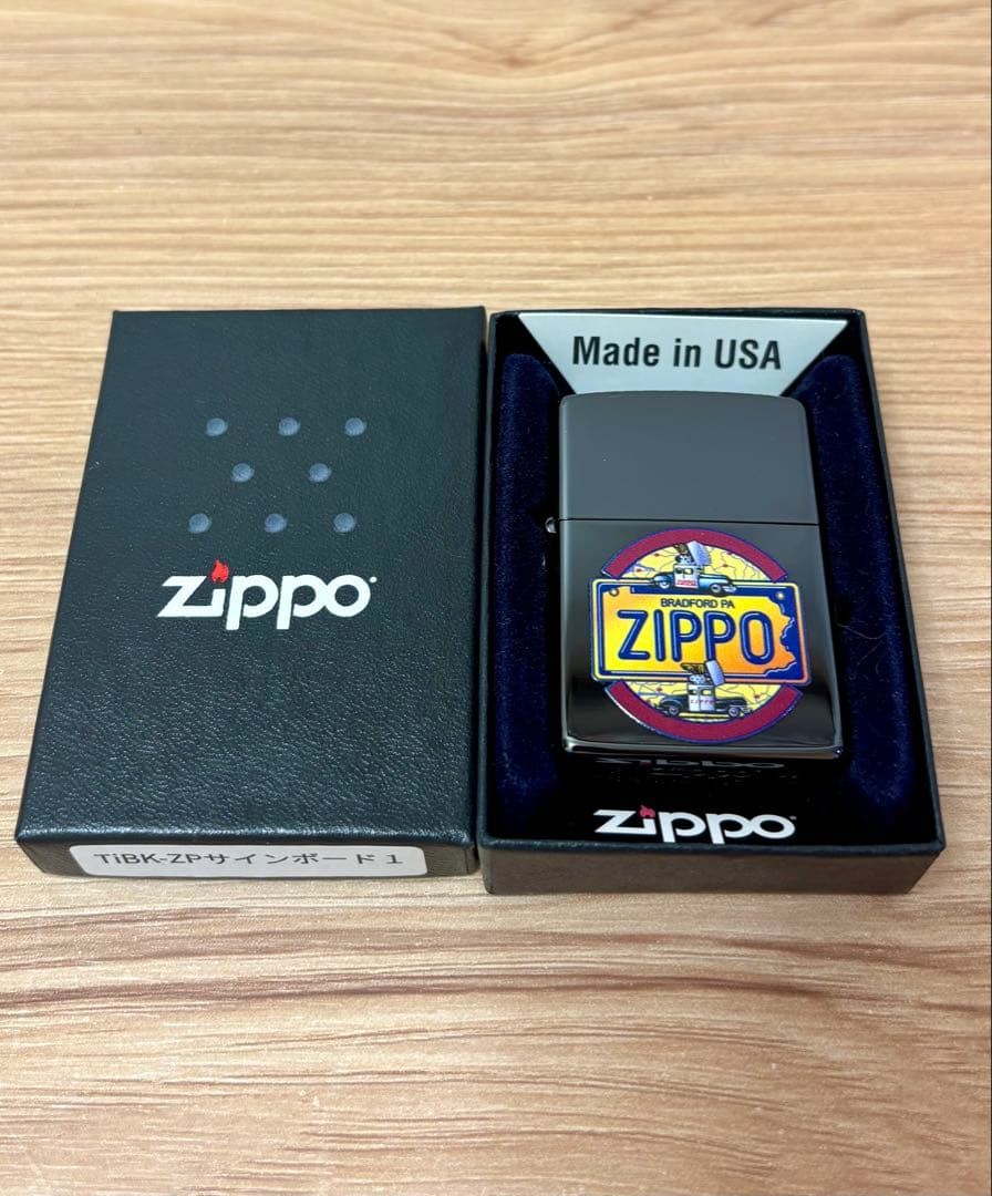Zippo Signboard Zippocar Black Titanium Coating US Made Used