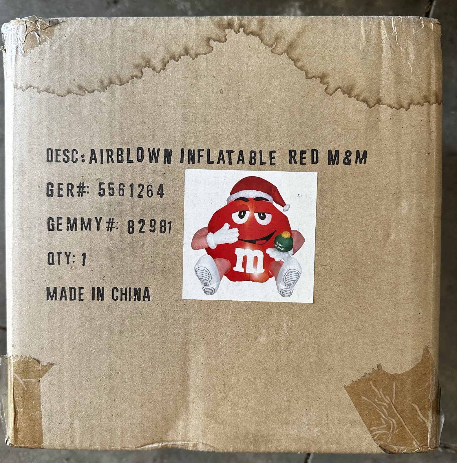 Gemmy Airblown Inflatable Sitting RED MM Santa Hat Ornament NIB RARE Christmas
