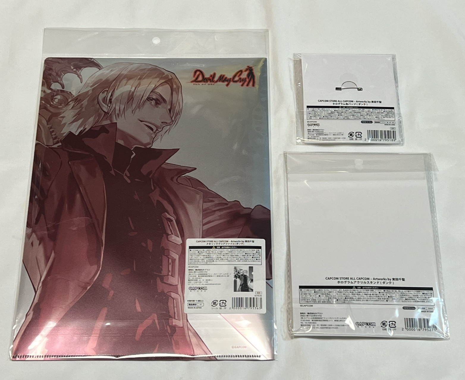 Devil May Cry Dante Acrylic Stand Canbadge Clearfile 3set ALL CAPCOM Artworks