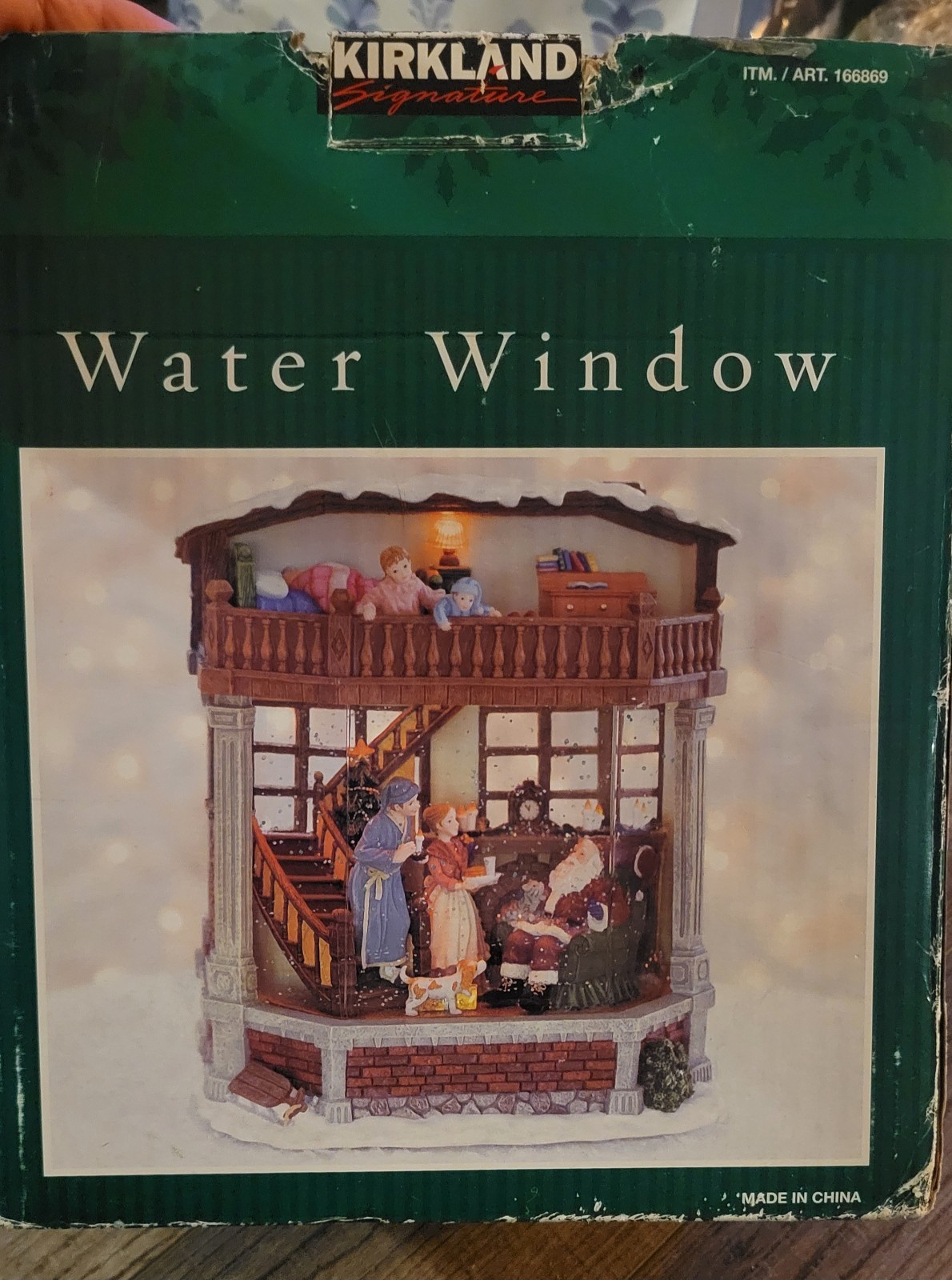 Kirkland Signature Water Window 166869 Christmas Snow Globe Music Box Lights EUC