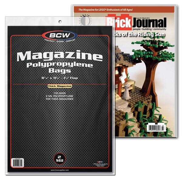 Case /1000 BCW 8 7/8 x 11 THICK Magazine 2 Mil Archival Safe Poly Bags acid free