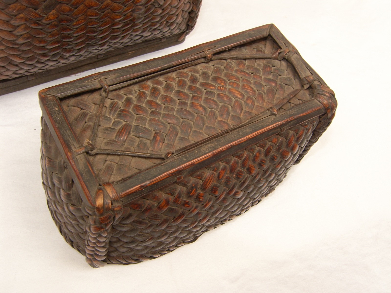 Philippines Bontoc Basket Backpack Container Rattan Handwoven Tribal Art Vintage