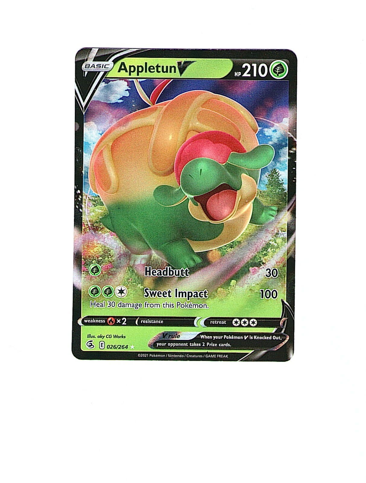 Appletun V Holo Ultra Rare SWSH08: Fusion Strike 026/264 NM