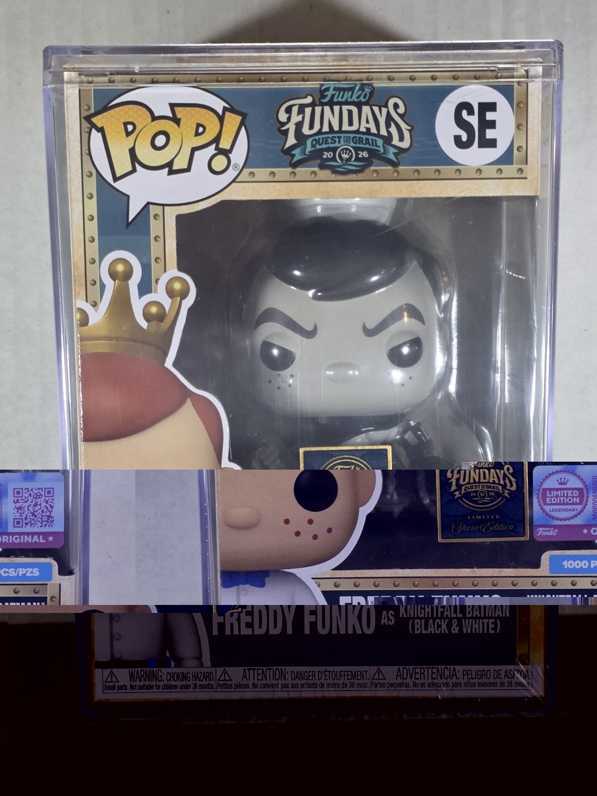 Funko Fundays 2026 Freddy Funko as Knightfall Batman Black & White Pop LE 1000