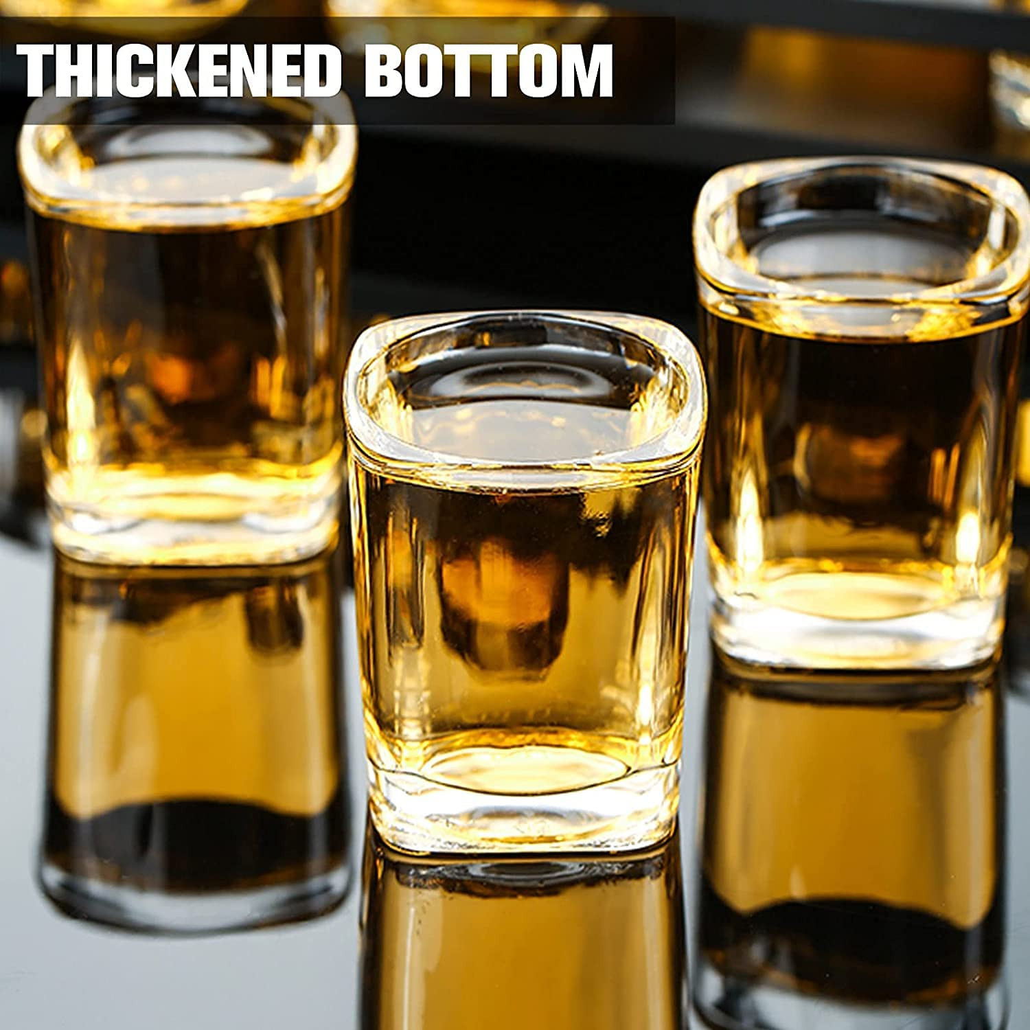 30 Pack Heavy Base Shot Glasses Bulk Vivimee 2.2 oz Square Shot Glasses Set C…