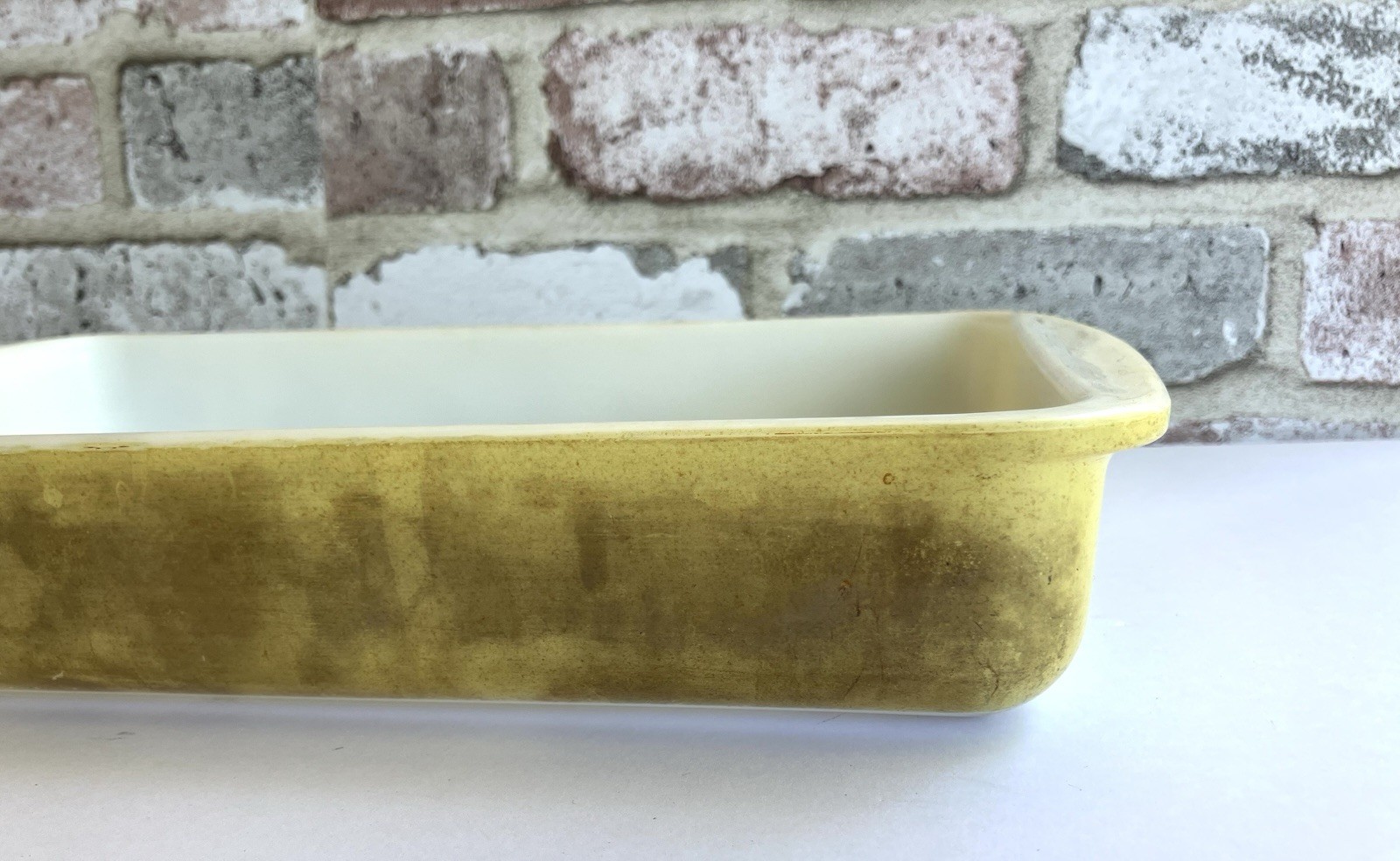 Vtg Pyrex 232 2 Qt Opal Ovenware Baking Dish Milk Glass Green Retro Kitchen
