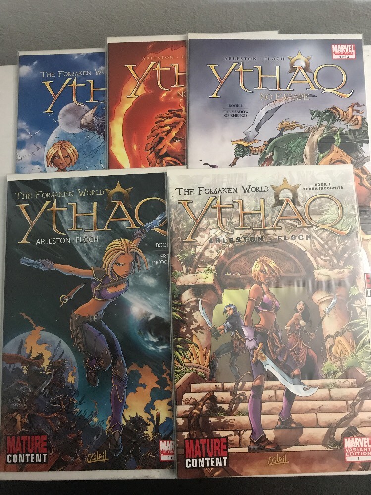 YTHAQ NM LOT OF 5 MARVEL SOLEIL FORSAKEN WORLD #1 REG & VARIANT #3 NO ESCAPE 2 3