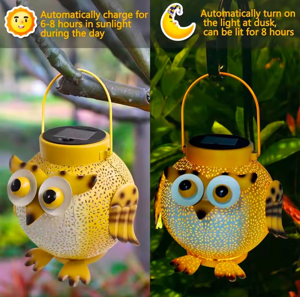 Solar Hanging Owl Lantern – Outdoor Garden Decorative Light