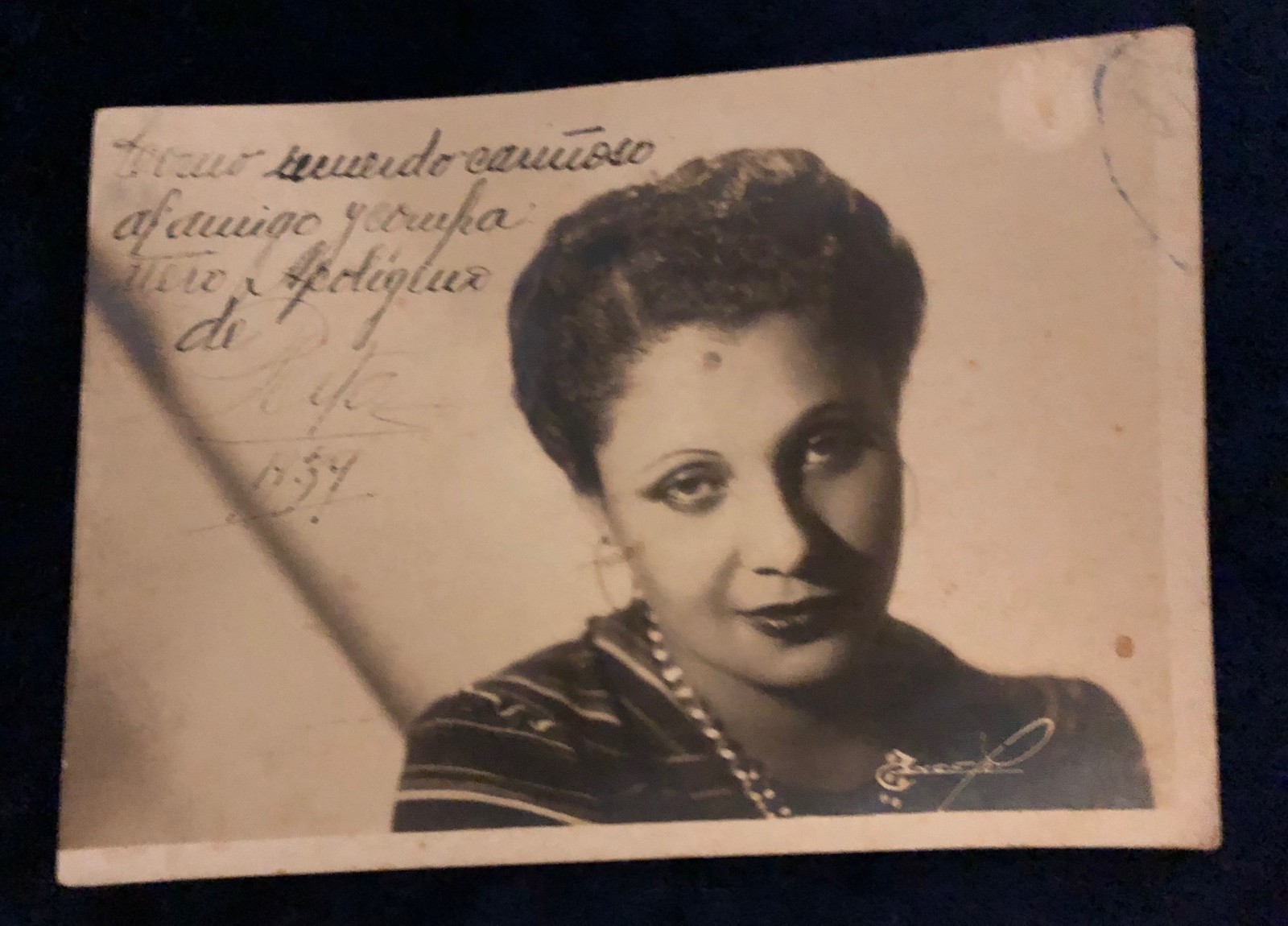 Original Photo of Cuba “La unica” Rita Montaner, Autographed 1934