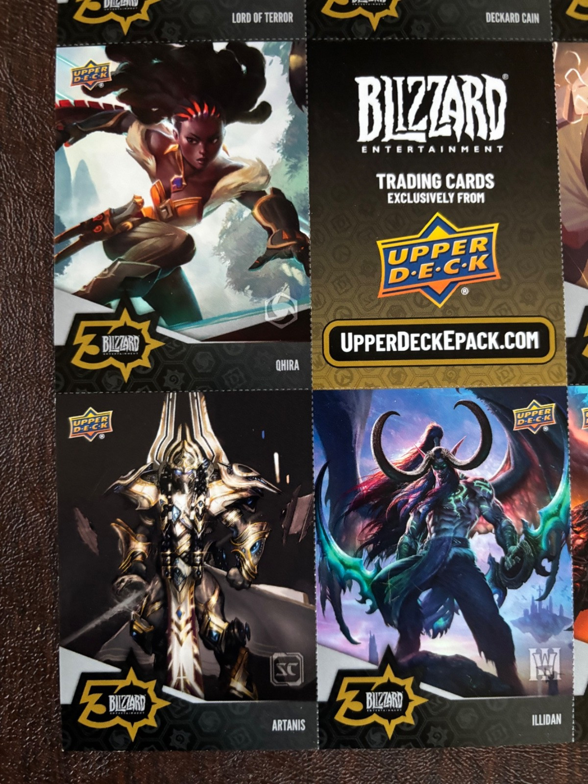 Upper Deck Blizzard Entertainment 30 Trading Card Sheet of 8