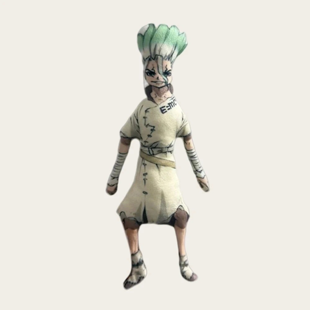 Dr. STONE Senku Plush Doll – Twistable Anime Cosplay Cotton Figure Decoration