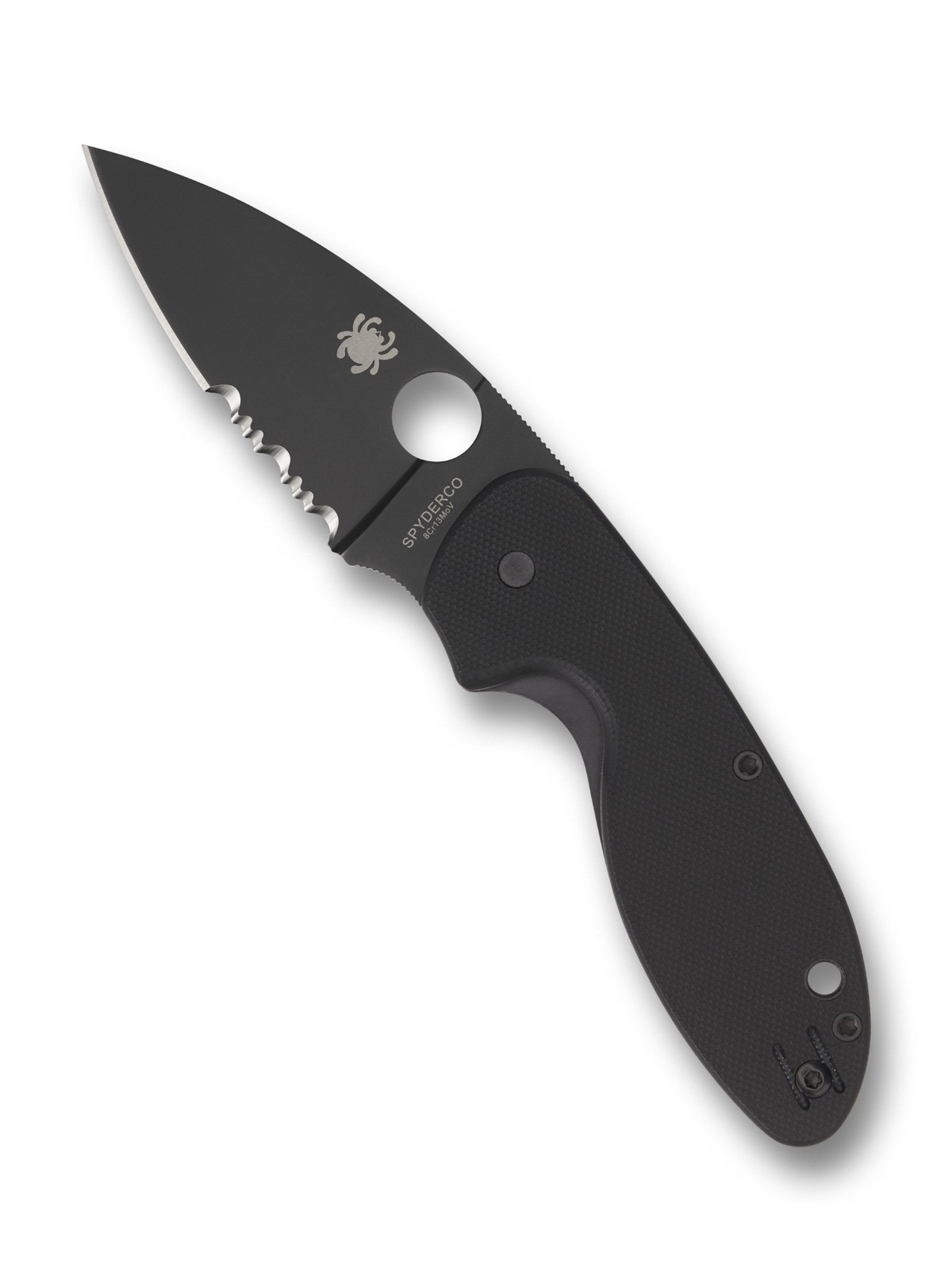 Spyderco Efficient Knife C216GPSBBK Black Combo Edge Blade Black G-10 Handle