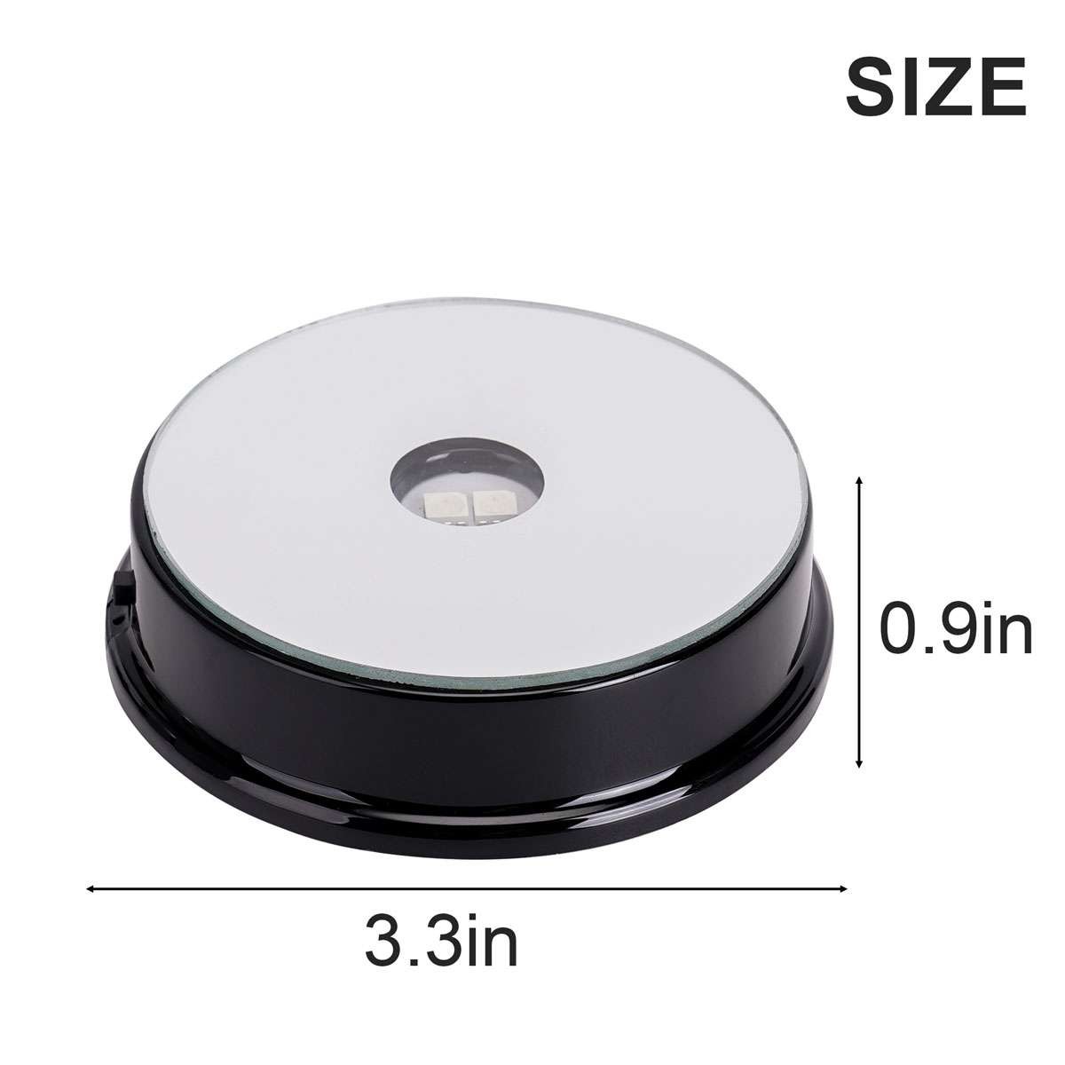 Led Rotating Light Color Changing Glass Crystal Display Base Stand Decoration