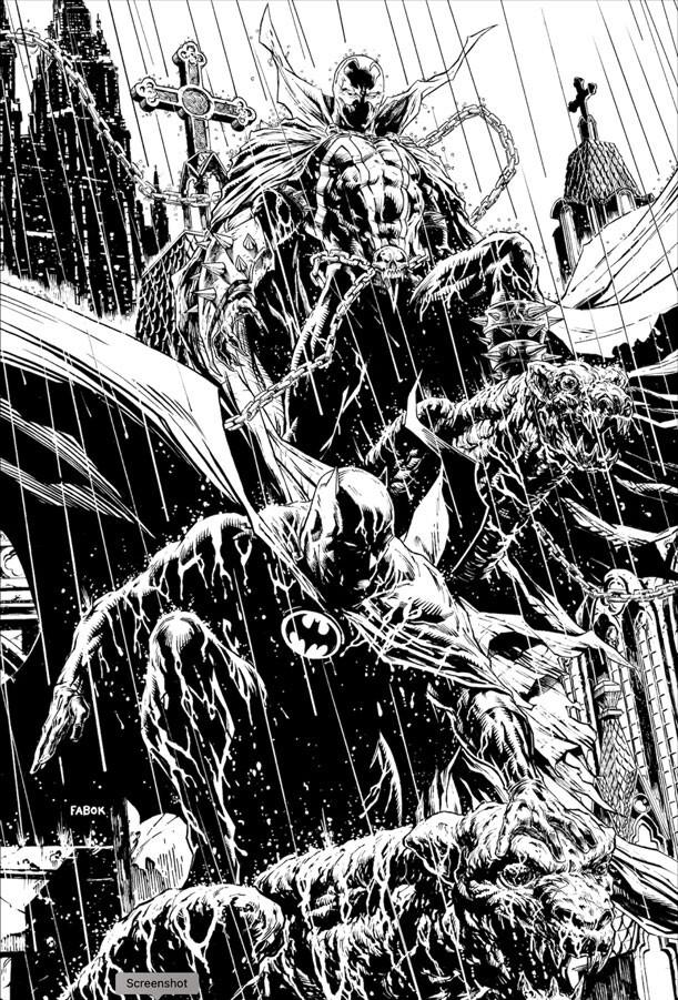 Batman Spawn #1 Todd McFarlane Jason Fabok 1:25 B&W Variant Cover (L) DC Comics