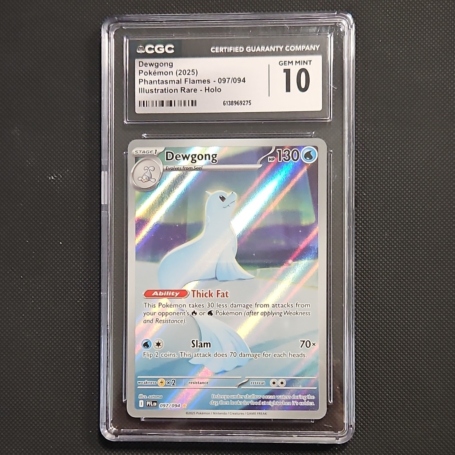 Pokémon Phantasmal Flames Dewgong 097/094 Illustration Rare Holo CGC 10 2025