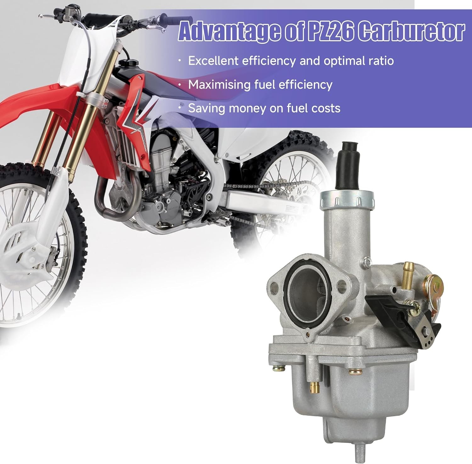 PZ26 Carburetor Carb Kit Replacement for CG 125cc 150cc 250cc XR100 CB125 Tao…