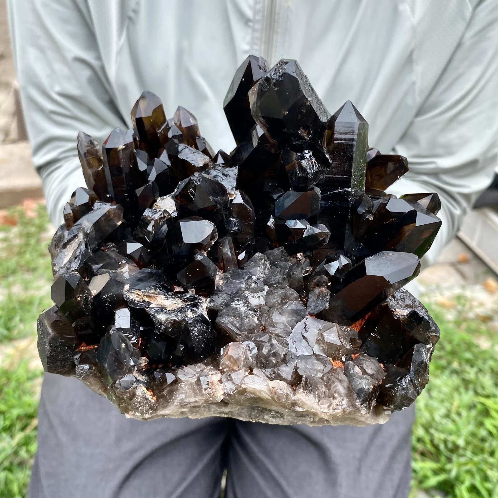 3.41LB Natural Black Smoky Quartz Crystal Cluster Raw Mineral Specimen
