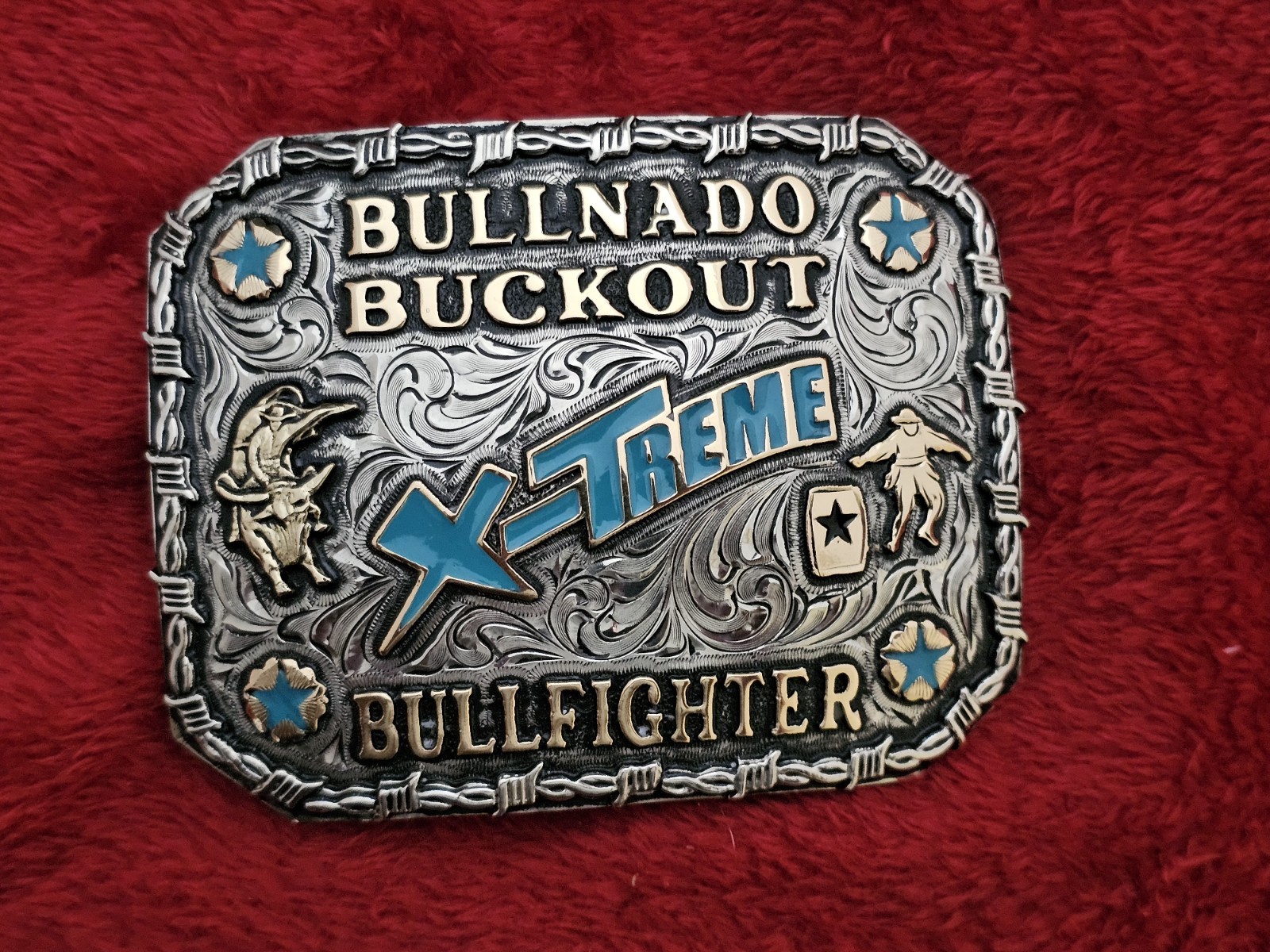 X~Treme Bullnado RODEO CHAMPION Bullfighting TROPHY BUCKLE☆☆299