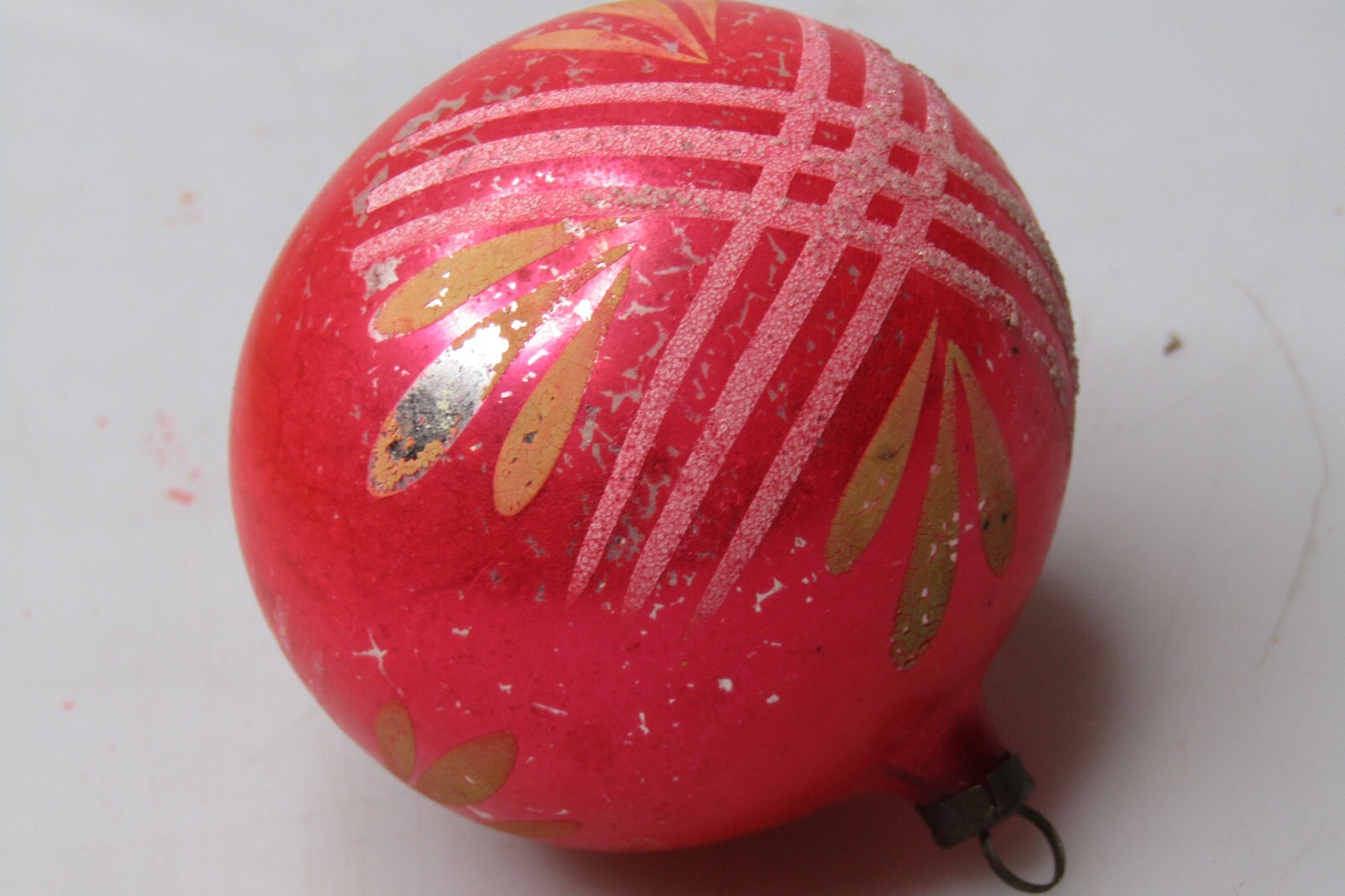 Antique Vintage Blown Glass Stencil Pictured BALL Christmas Ornament Germany