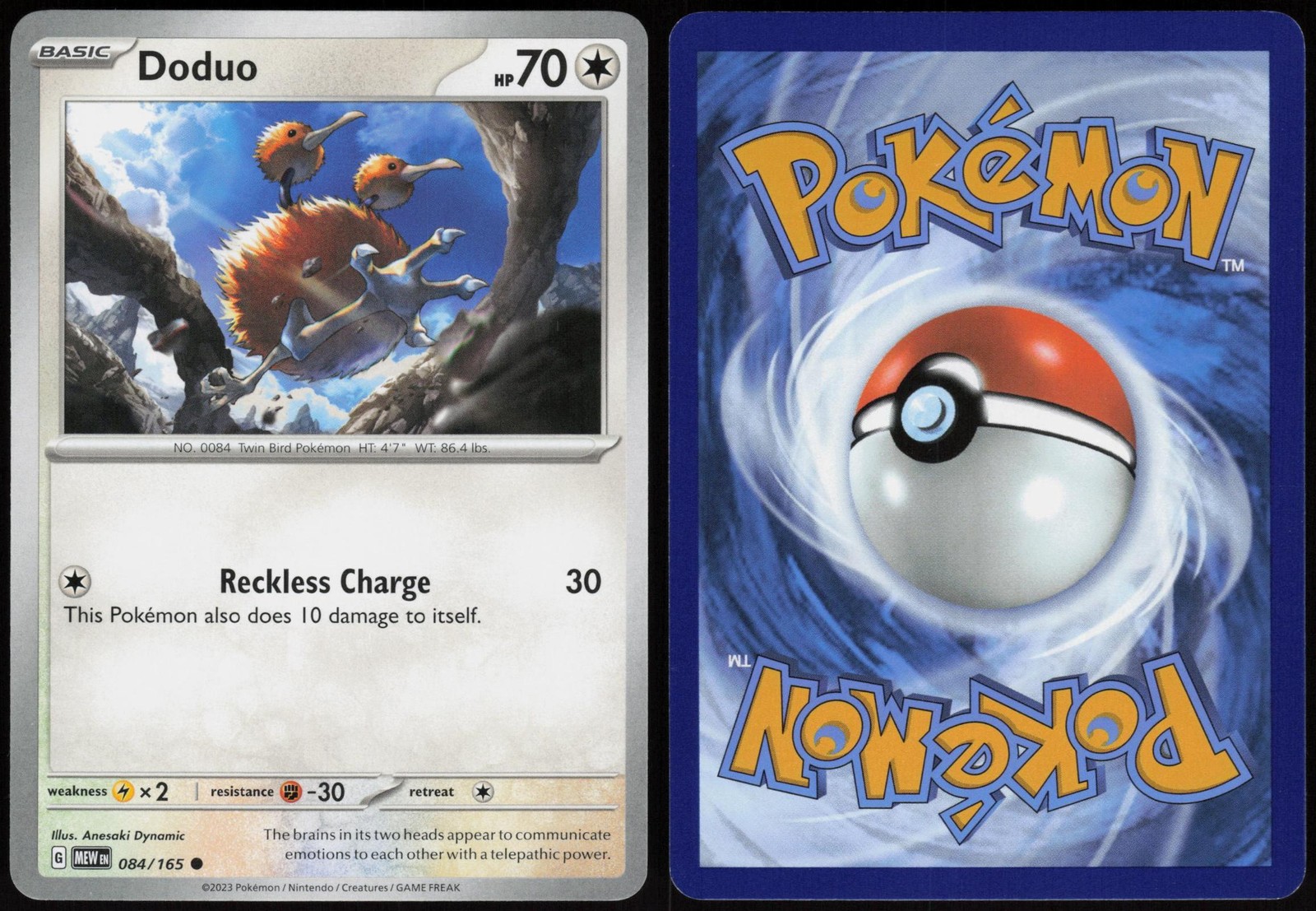 Doduo 084/165 151 Common Dynamic Near Mint