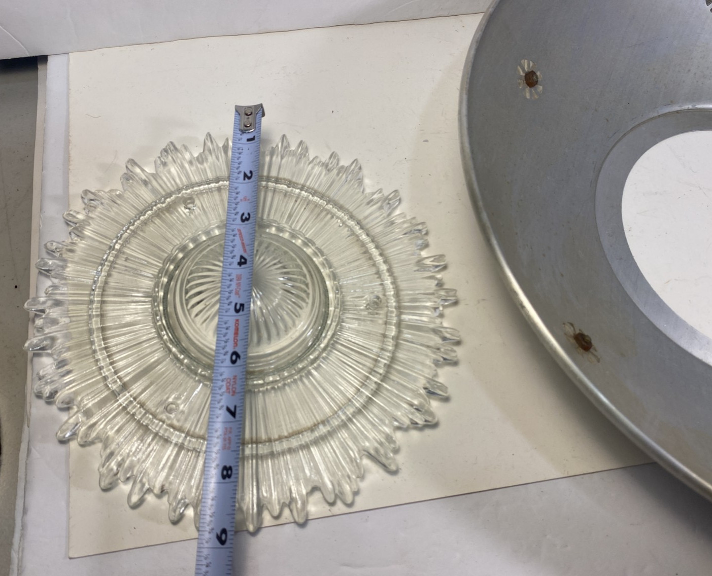 Vtg 40s 50s McmAtomic Aluminum Starburst 3 Chain Ceiling Light UFO Flying Saucer