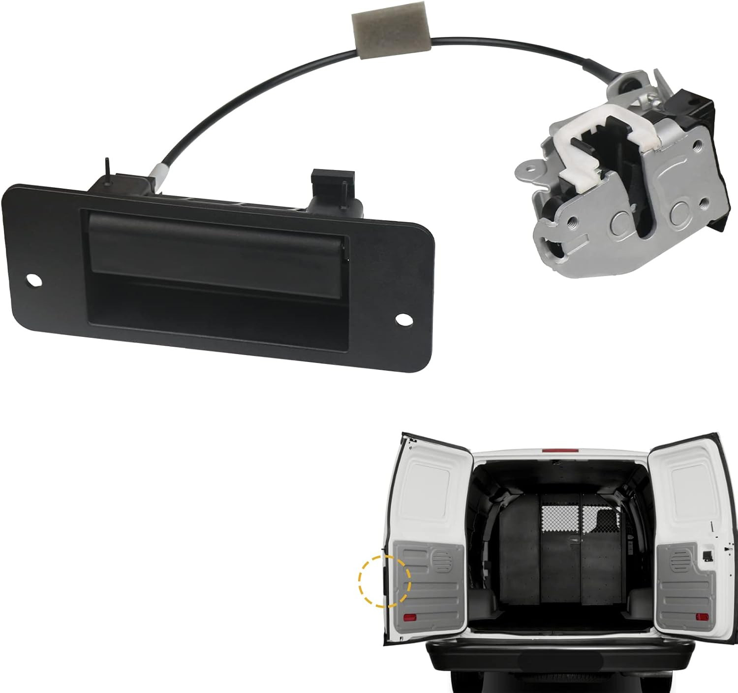 Rear Cargo Door Latch with Handle for 1992-2019 Ford E-Series Left Side