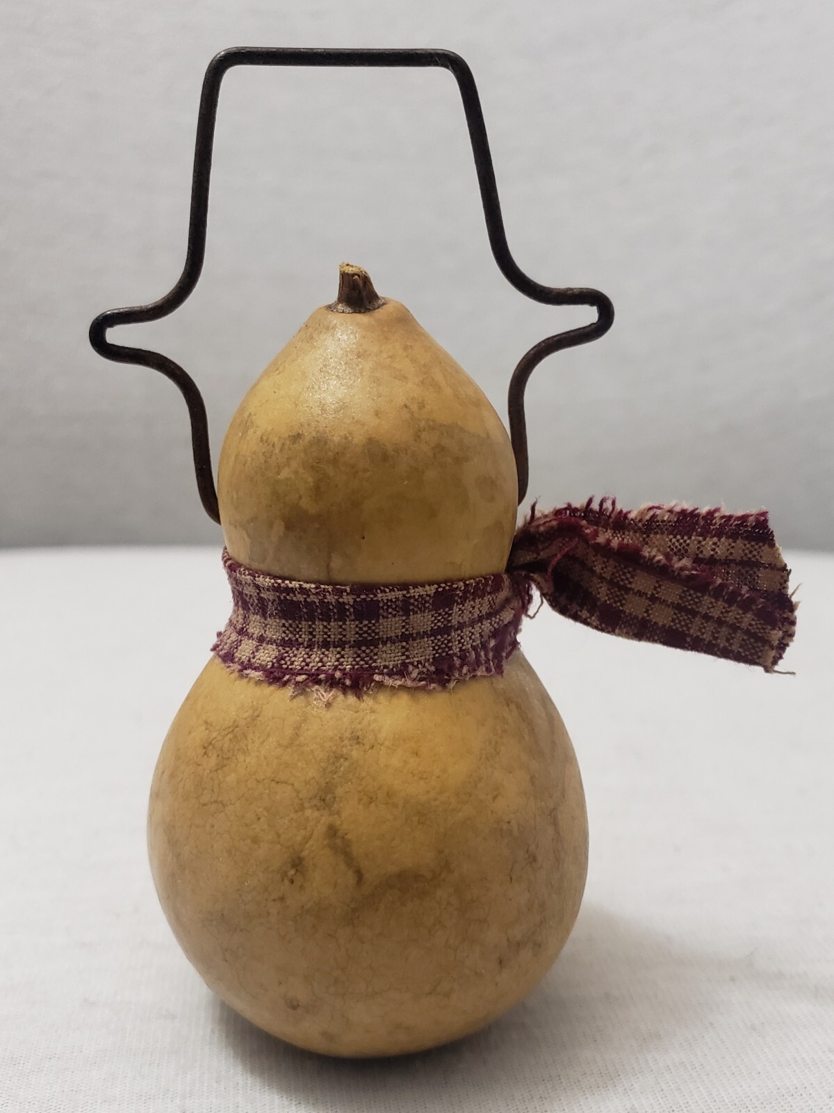 Meadowbrooke Rustic Dried Gourd Snowman Figure w/ Scarf Pipe Christmas Folk Art