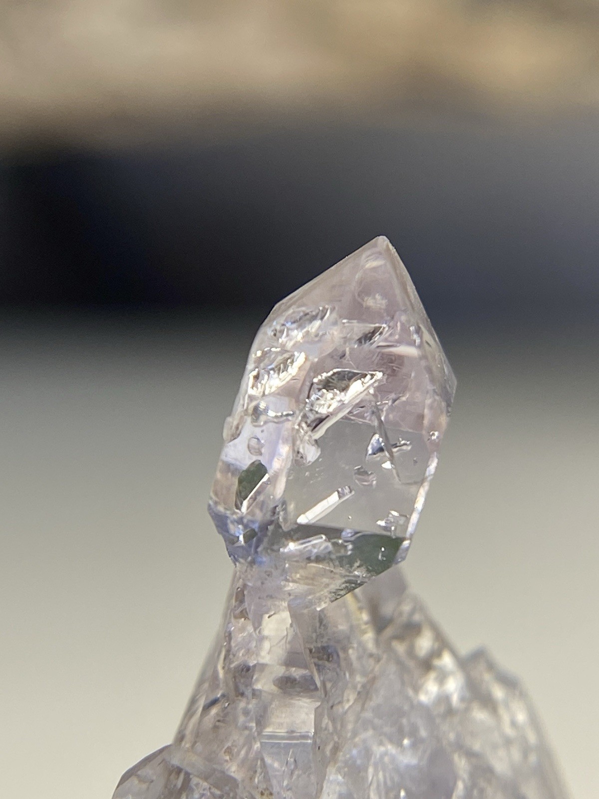 Natural Clear Scepter Quartz – Scepter Hill, Arizona – Perky Box Display