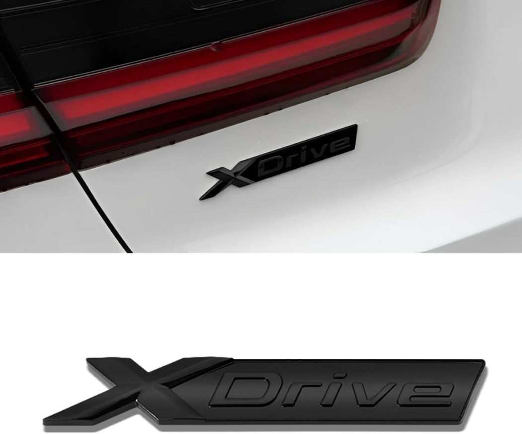 For BMW XDrive – Bright Black Emblem Badge Sticker, Trunk Rear Replacement for