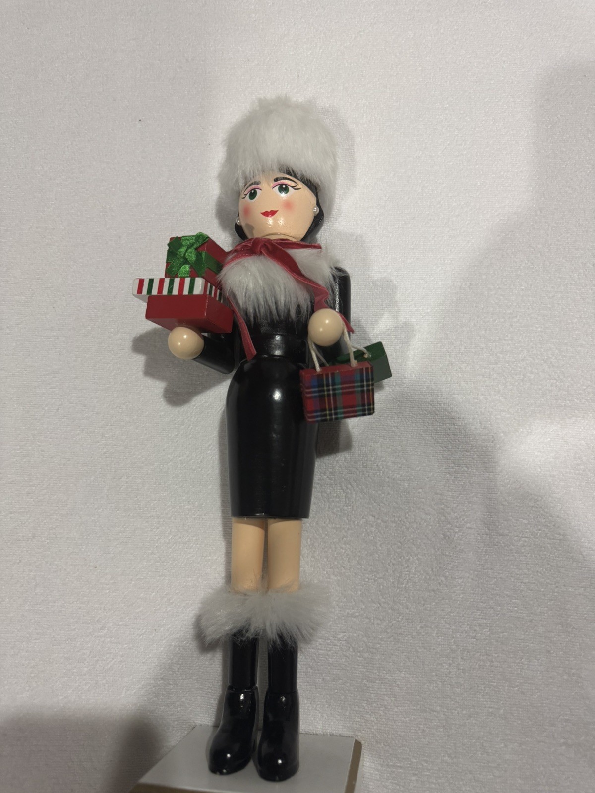 Nutcracker Shopping Girl Woman 14″ Holiday Decor New