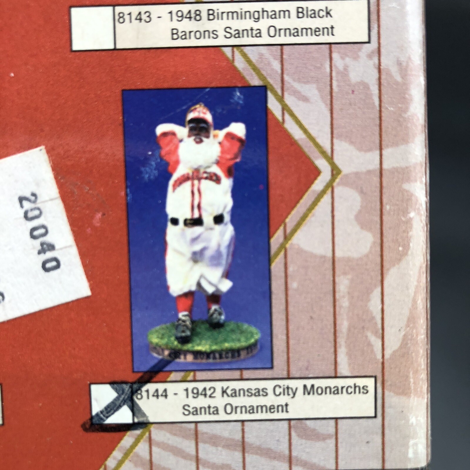 1995 Negro League Baseball Black Santa Ornament Kansas City Monarchs New In Box