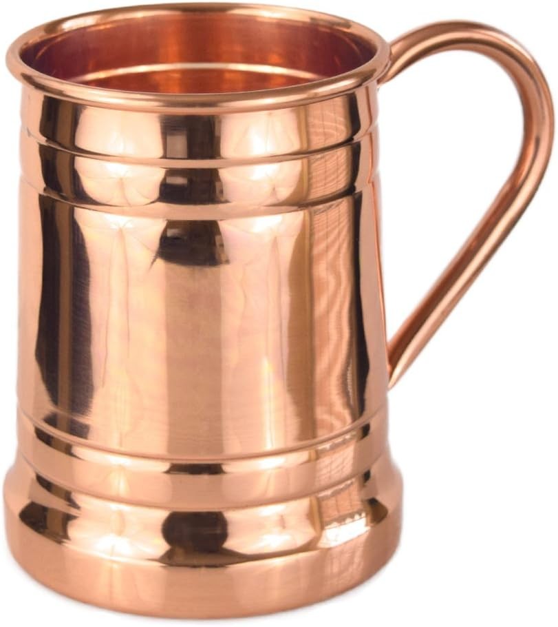 PURE COPPER BEER MUG – Unique Tankard Look – Handmade 100% Pure Copper Beer Stei