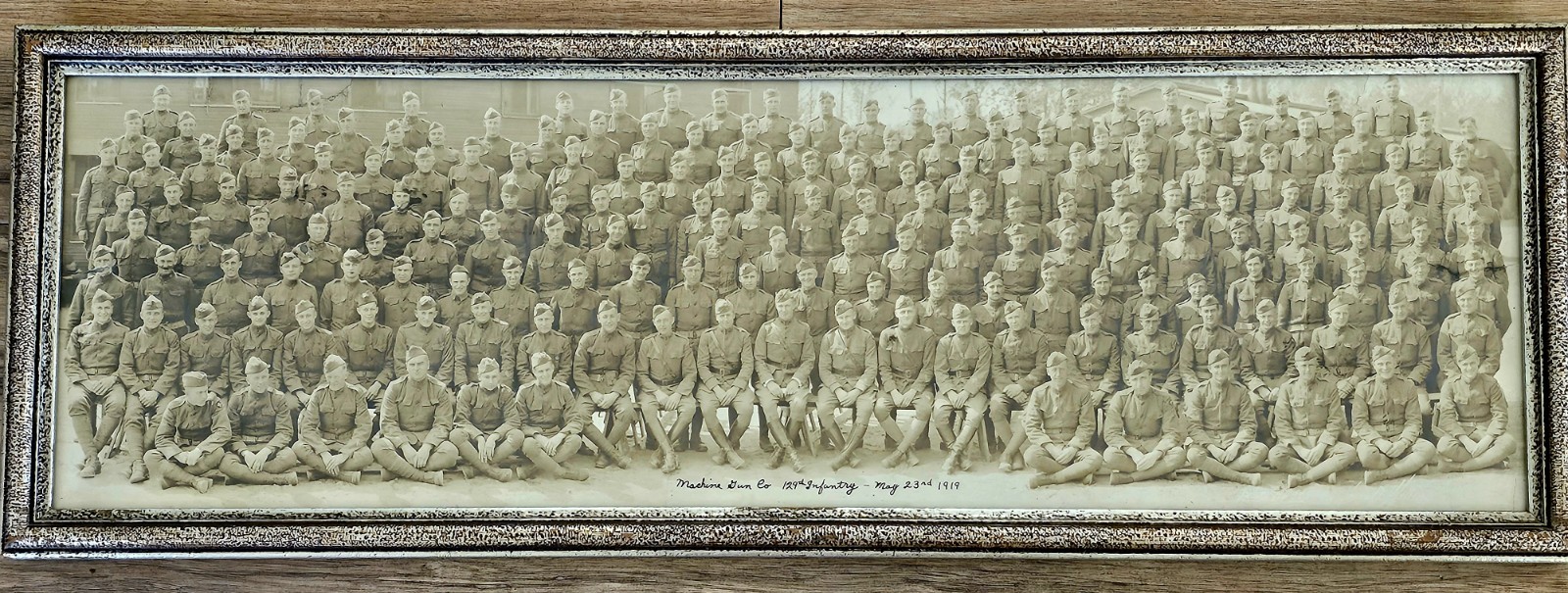 WWI YD Long Photograph Machine Gun Company 129th Infantry Regiment May 23, 1919