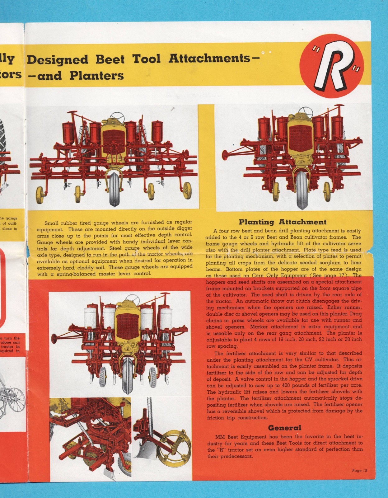 MINNEAPOLIS-MOLINE UNIVERSAL ‘R’ TRACTOR 20 PAGE BROCHURE 1940 [light wear]