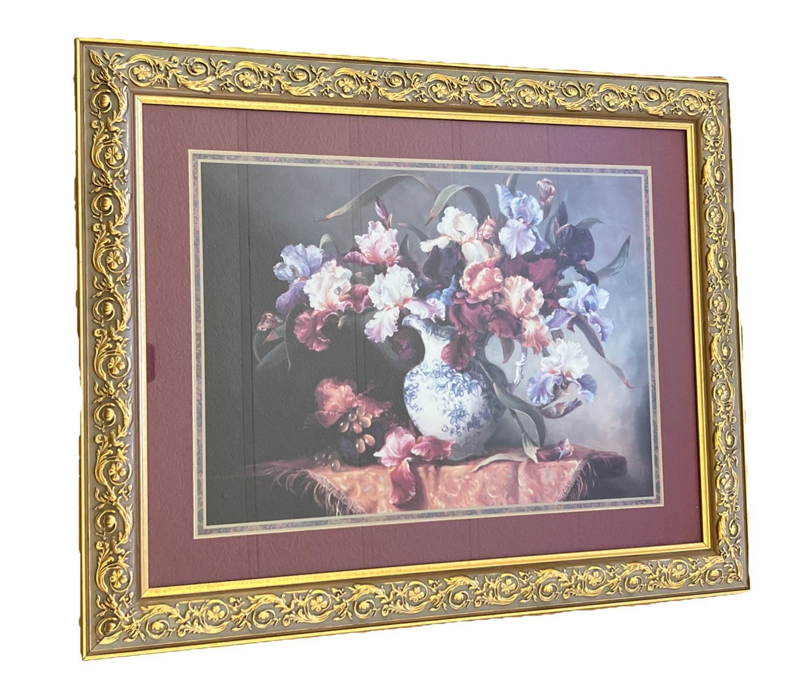 Home Interior Pictures Wood Ornate Frame Art RETIRED and HARD to FIND! MCM