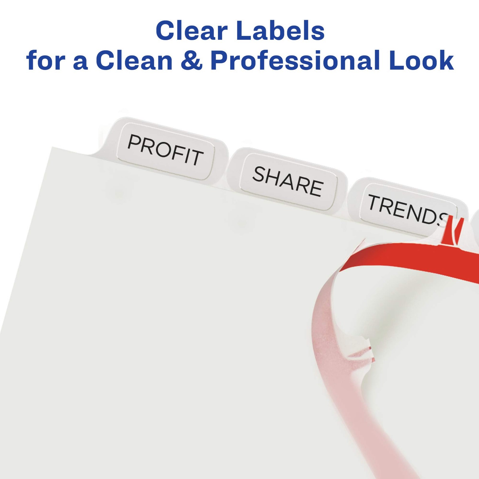 Avery 8 Tab Dividers For 3 Ring Binder Easy Clear Label Strip For Copiers Index