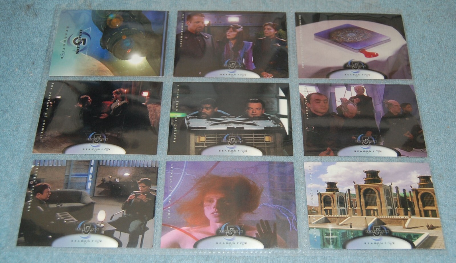 Babylon 5 Quantity 9 Collector Trading Card Set (#1-#9) with Display Sheet