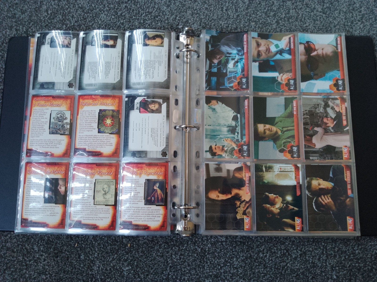 Alias Season 1 Inkworks 2002 Mini Master Set in Binder*read* Jennifer Garner