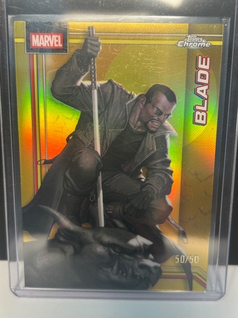 2026 Topps Chrome Marvel – Blade True Gold Refractor /50/50 Bookend #017
