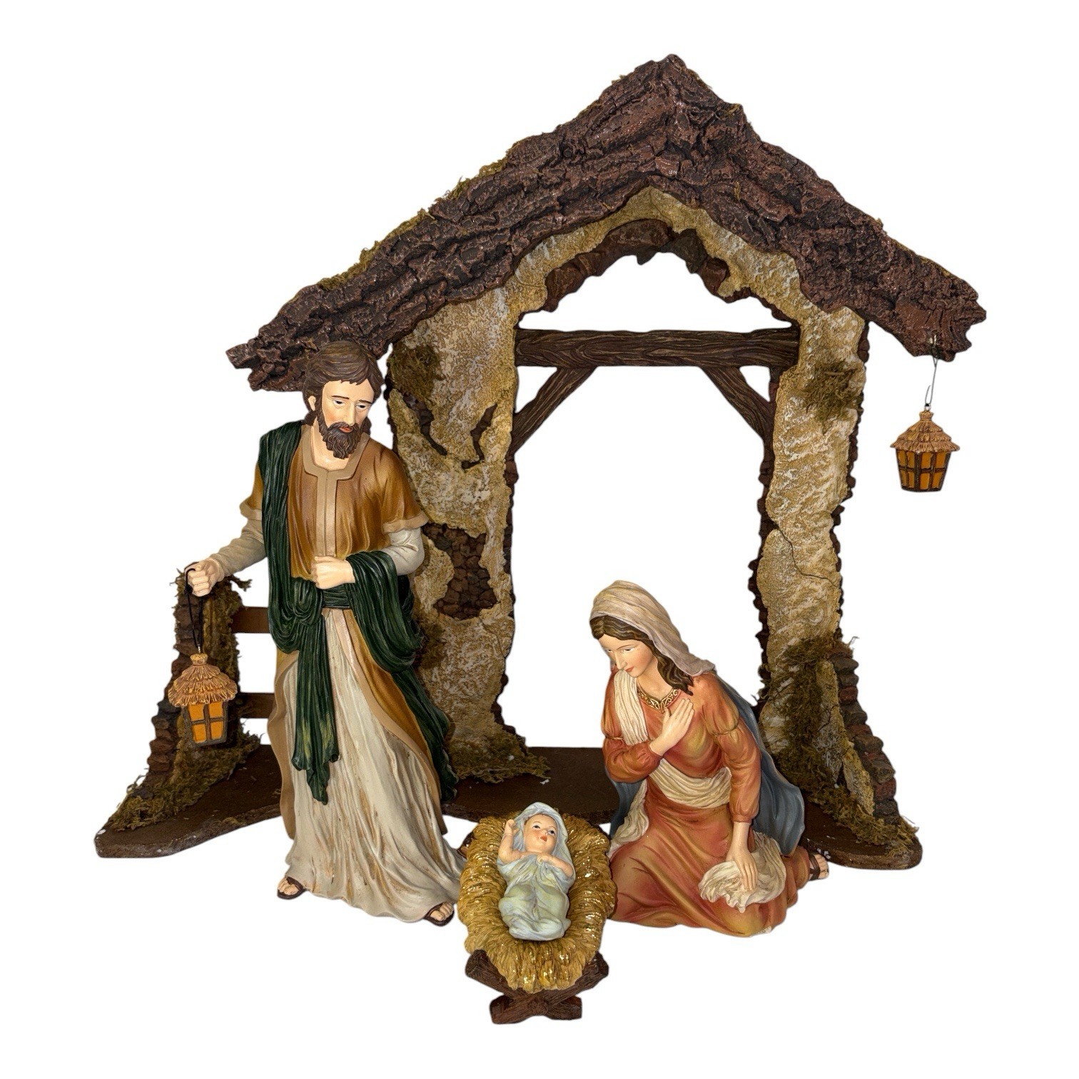 RARE Kirkland 913541 14pc Nativity Set Antique Style Hand Paint XL Figures 2013