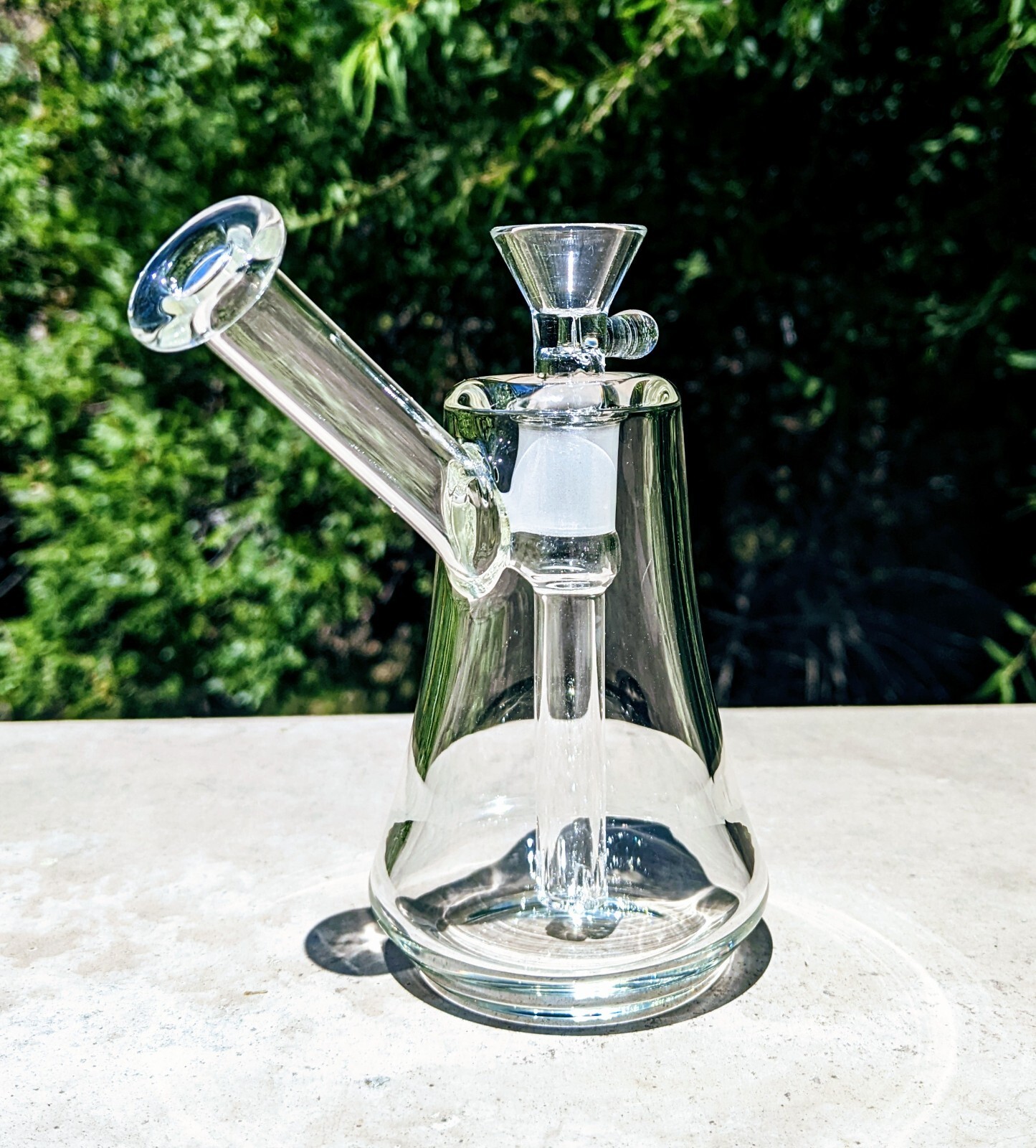 Compact 5.5in Thick Conical Glass Bubbler Heat Resistant Collectible Ornament