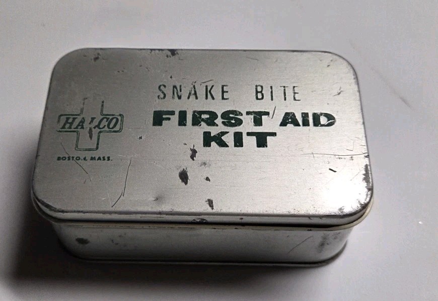 Vintage Unused Halco Snake Bite First Aid Medical Kit With All Original Contents