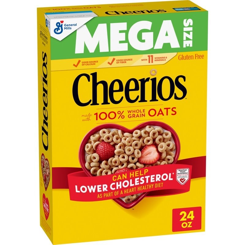 Cheerios Heart Healthy Gluten Free breakfast cereal Mega Size 24 oz….