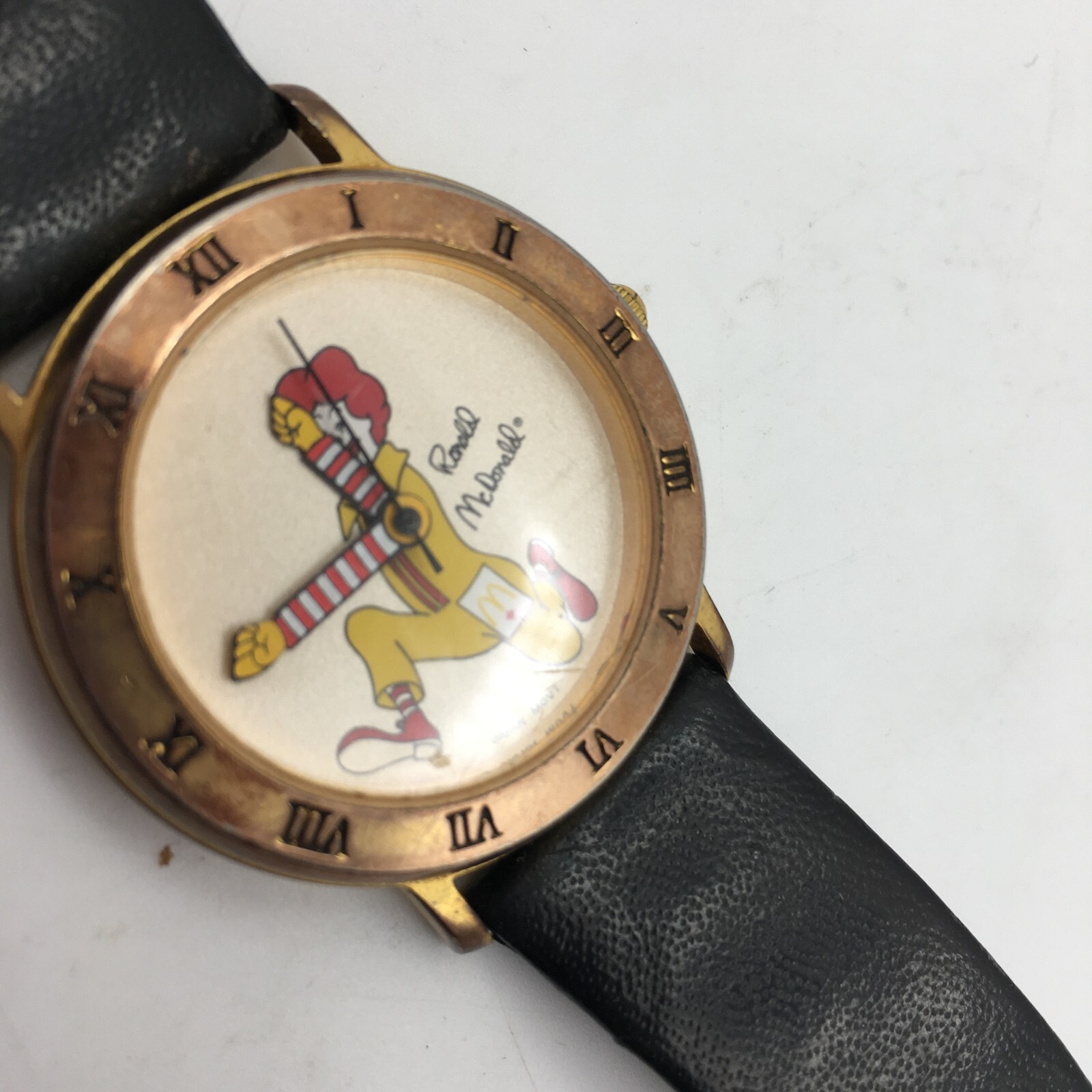 Ronald McDonald Japan Movement Quartz Watch Leather Band Original Vintage 1990’s