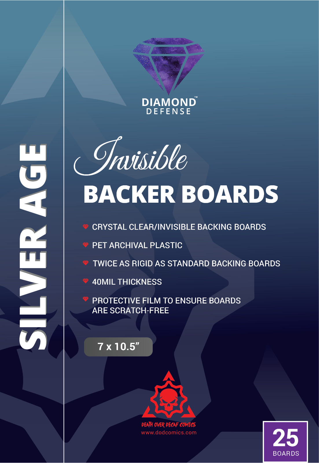 25 Crystal CLEAR COMIC BACKER BOARDS