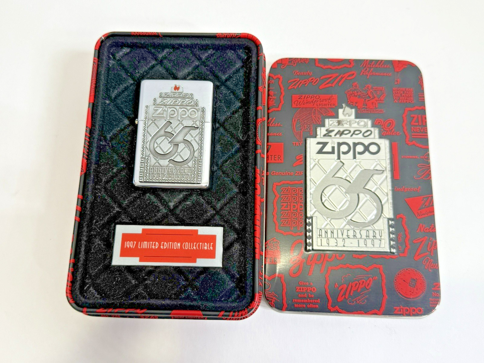 Zippo Lighter 65th Anniversary Commemorative 1997 Limited Edition Collectible