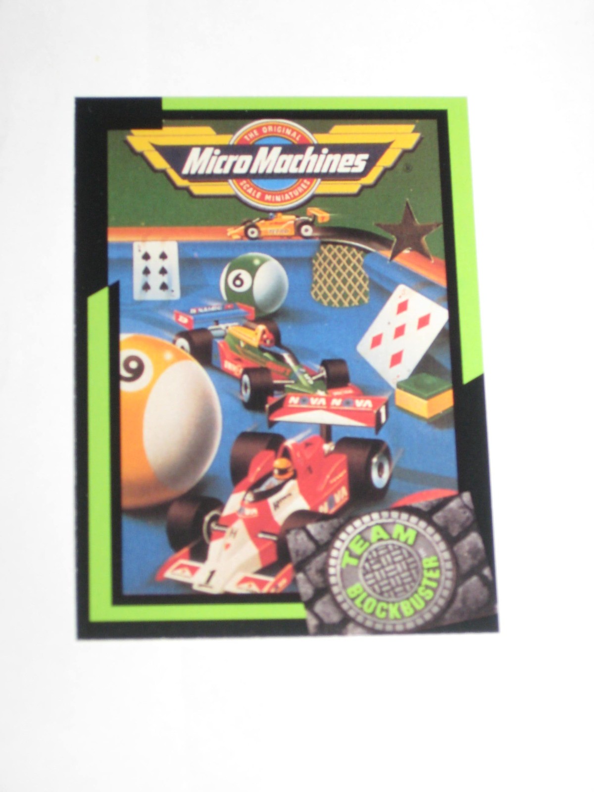 1993 TEAM BLOCKBUSTER VIDEO GAMING CARD PROMO #26 Micro Machines! TINY CARS RARE