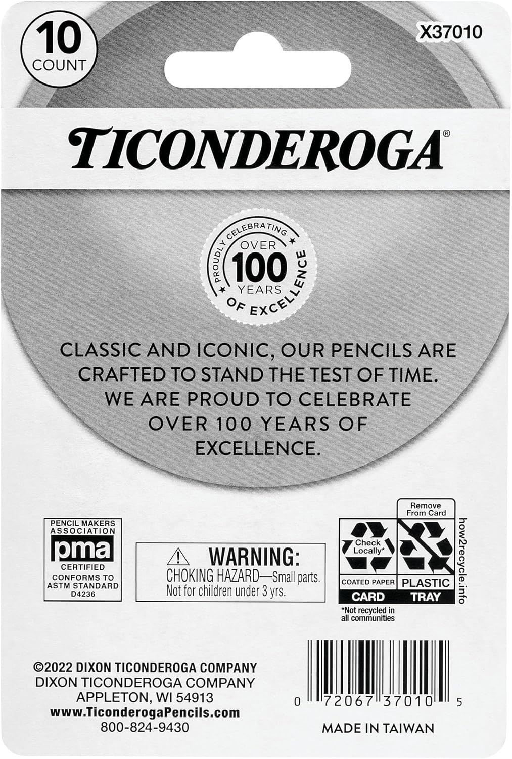 Ticonderoga Pencil Cap Erasers, Assorted Pastel Colors, 10 .CT.